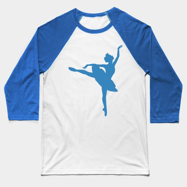 Blue Ballerina Baseball T-Shirt by XOOXOO